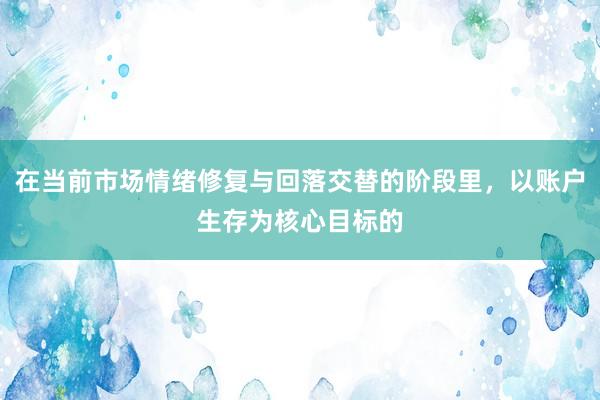 在当前市场情绪修复与回落交替的阶段里，以账户生存为核心目标的